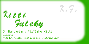 kitti fuleky business card